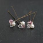 Pink Wedding Hair Accessories, Swarovski Crystals..