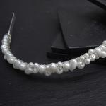 Pearl Headband - White Pearl Wedding Headband..