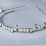 Pearl Headband / Diamante Stones And Freshwater..