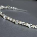 Wedding Headband - Swarovski Pearls And Rhinestone..