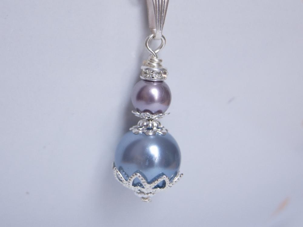 Purple Bridesmaid Jewellery, Vintage Inspired Vintage Pearl Pendant.