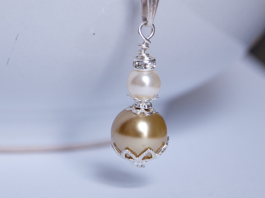 Bridesmaid Jewellery, Vintage Inspired Ivory And Gold Pearl Pendant