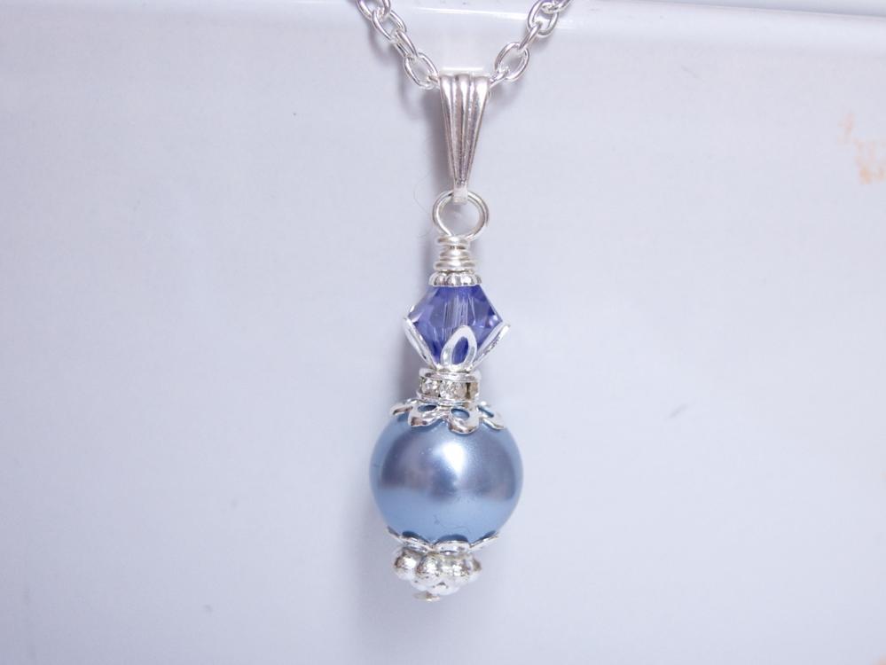 Purple Bridesmaid Jewelry - Tanzanite And Blue Vintage Pendant For Bridesmaids Or Gift