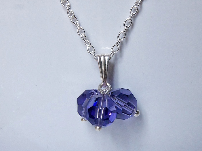 Purple Crystal Pendant - Swarovski Bridesmaid Jewelry - Tanzanite Crystal Pendant