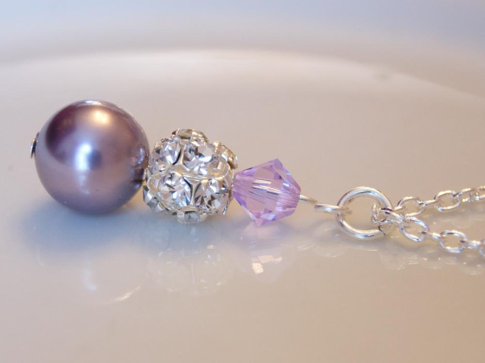 Bridesmaid Gift Jewelry - Purple Bridesmaids Pendant Necklace - Bridal Wedding Prom