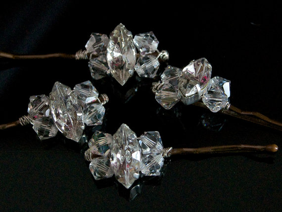 Crystal Bobby Pins, Wedding Hair Accessories - Diamante And Crystal Hair Grips, Sparkly Hair Accessories