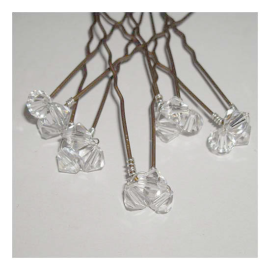 Wedding Hair Pins - Bridal Swarovski Crystal Clusters