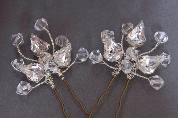 Crystal Hair Pins - Wedding Hair Accessories, Swarovski Crystal And Rhinestone