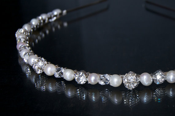 Wedding Headband - Diamante, Crystal And Pearl, Bridal, Bridesmaid
